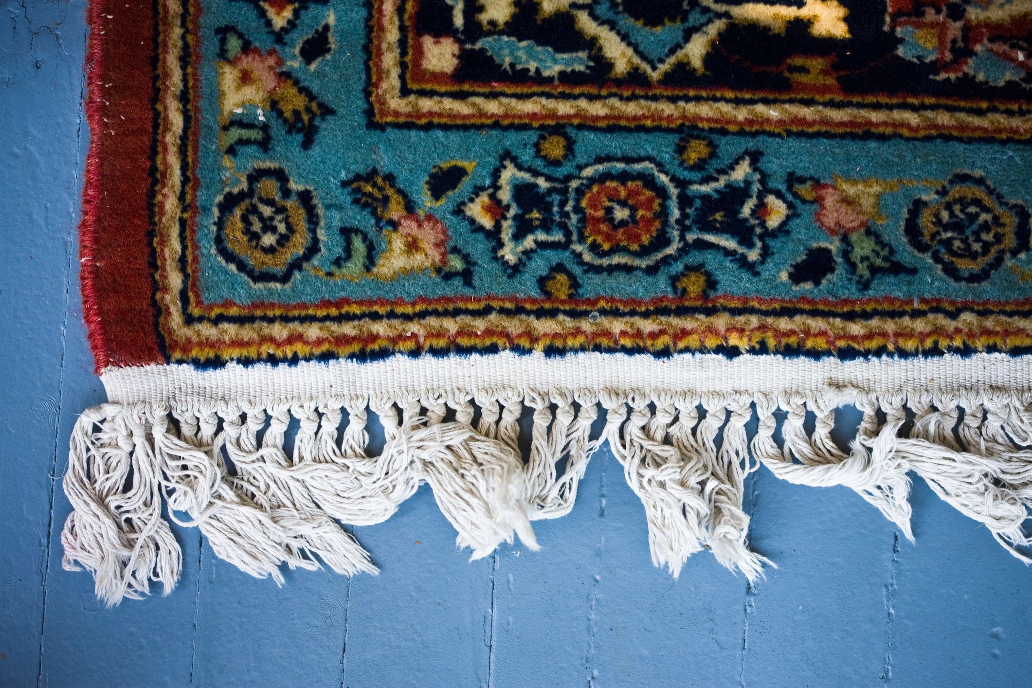 Close-up of an oriental rug corner
