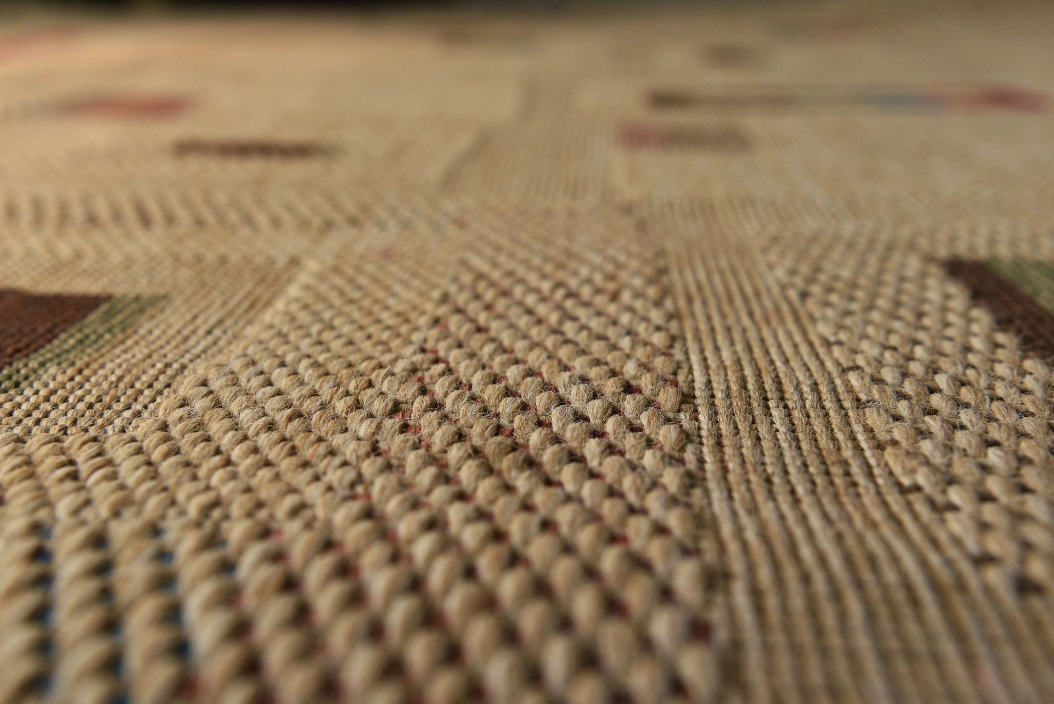Close-up of natural fibre carpet texture